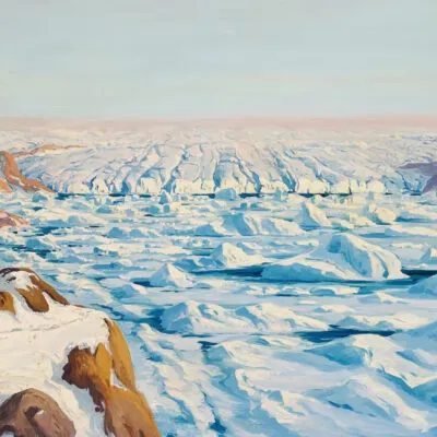 Emmanuel Petersen's painting of Greenland glacier captures Arctic majesty and northern light