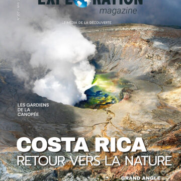 Couverture Exploration Magazine Costa Rica, mai 2026, avec volcan Poàs et titre principal
