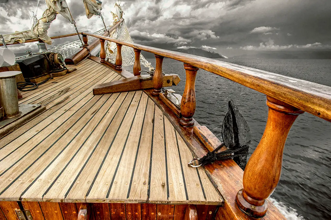 Sailing ship navigating on the ocean