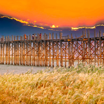 U Bein Bridge in Amarapura, Myanmar