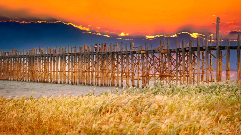 U Bein Bridge in Amarapura, Myanmar