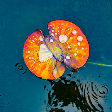 Waterdrops on a Leaf